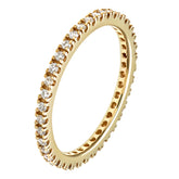 0.36ct Round Diamond Prong Set Full Eternity Ring in UK Hallmarked 9ct Yellow Gold